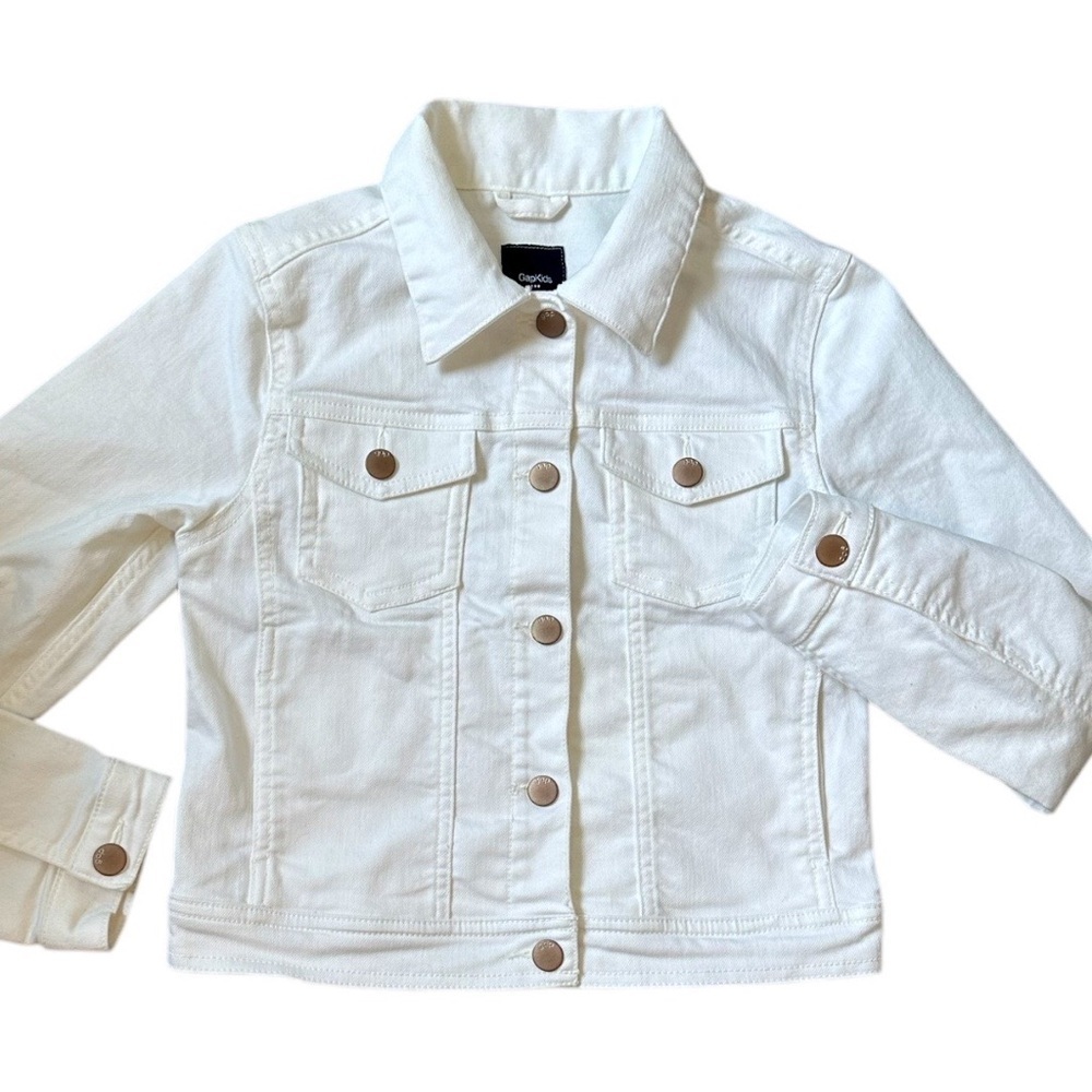 GAP Kids Girls White Denim Jacket Size Medium